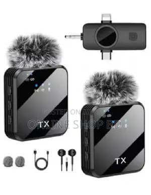 F11-2 3 in 1 Wireless Collar Microphone for iPhone/Android/Type C