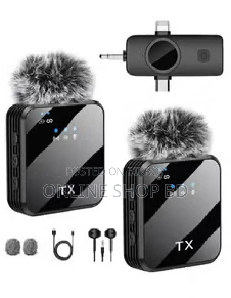 F11-2 3 in 1 Wireless Collar Microphone for iPhone/Android/Type C