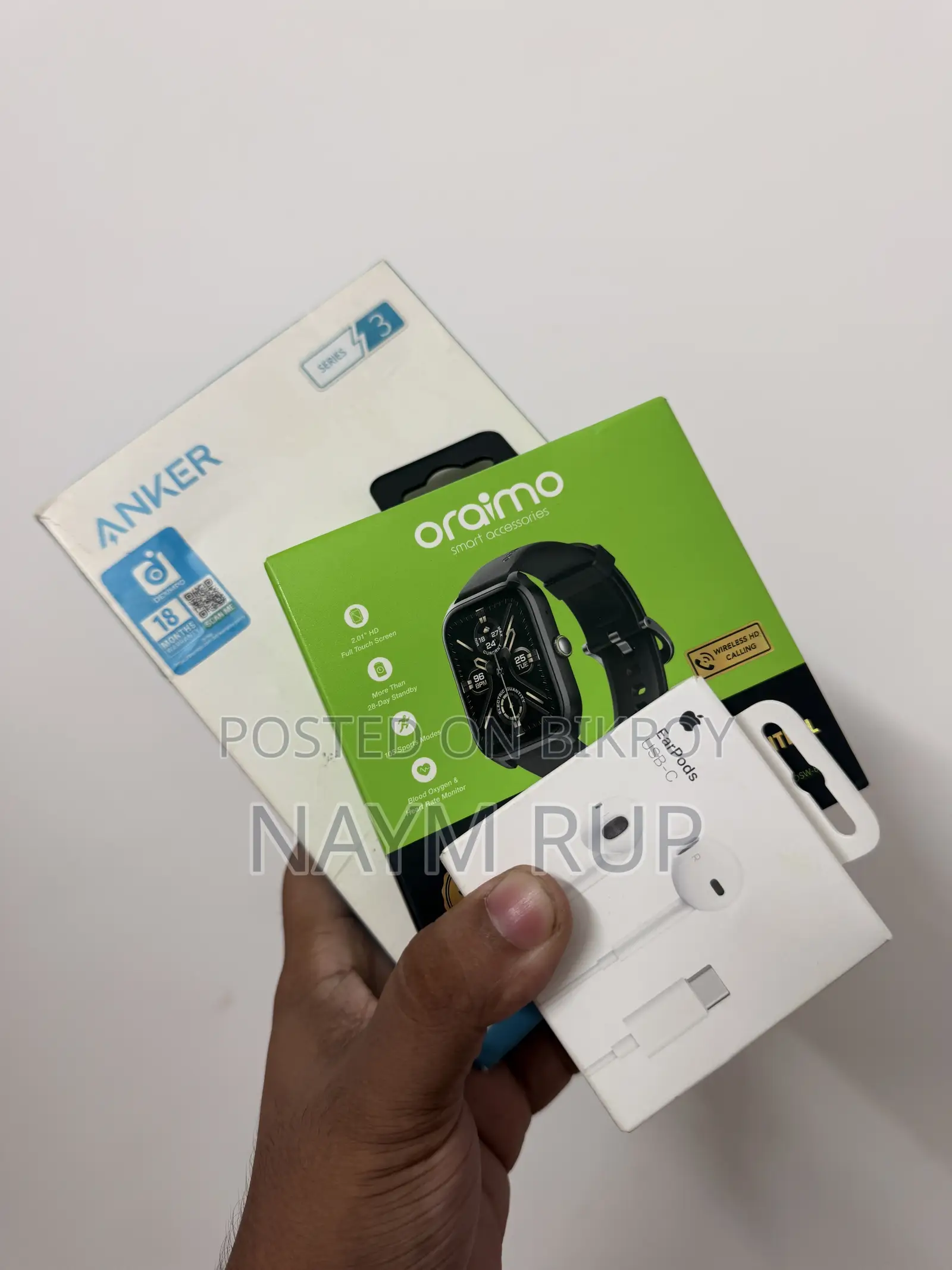 Smart Watch, Apple Ear Pods, Wireless Charger