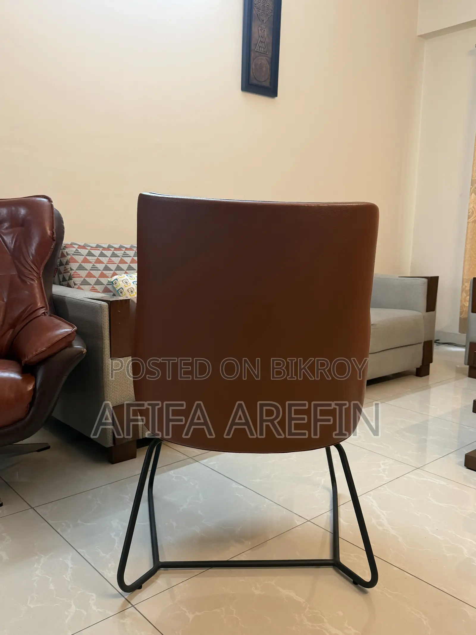 HATIL Premium Brown Leatherette Accent Chairs – Used for only 6 months