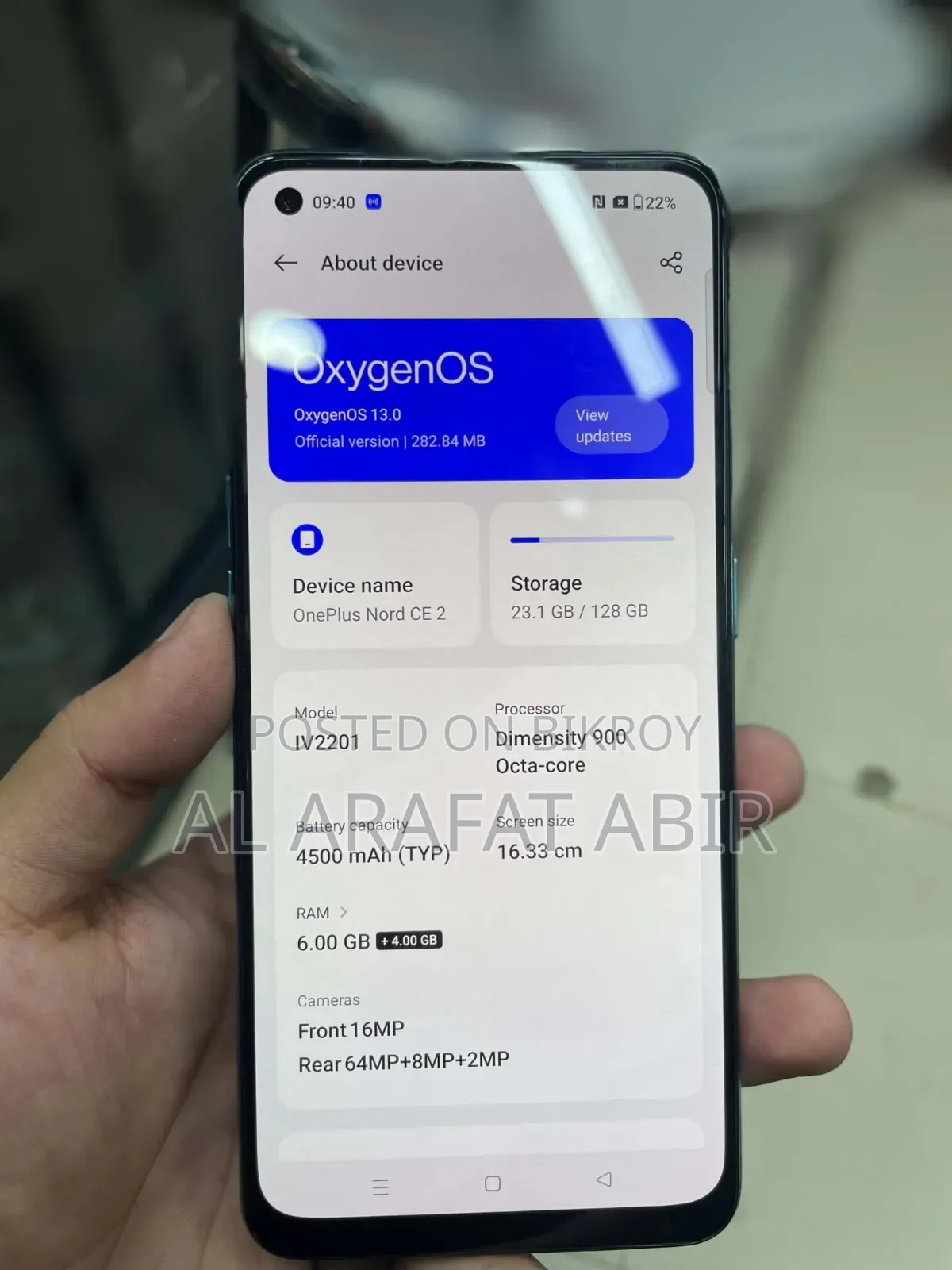 New OnePlus Nord CE 2 5G 128 GB Blue