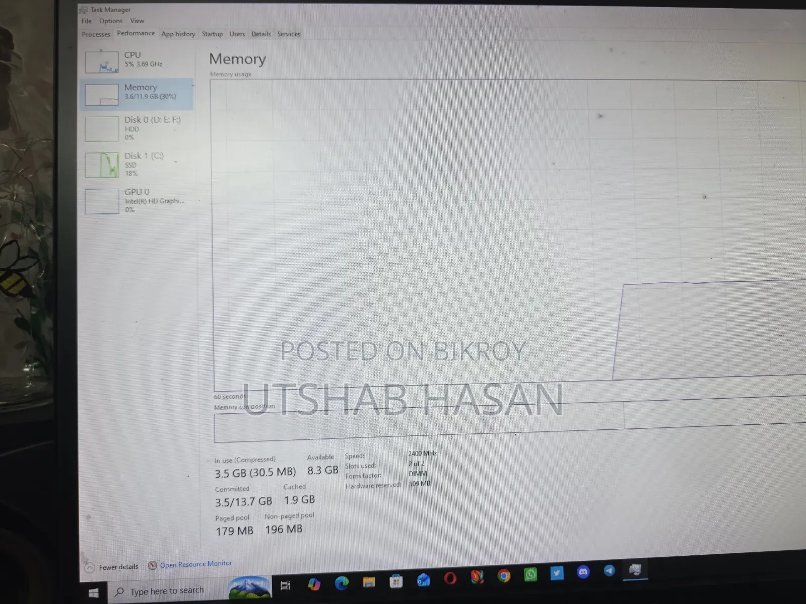 ডেস্কটপ কম্পিউটার HP ProDesk 400 G4 12GB Intel HDD+SSD 1T