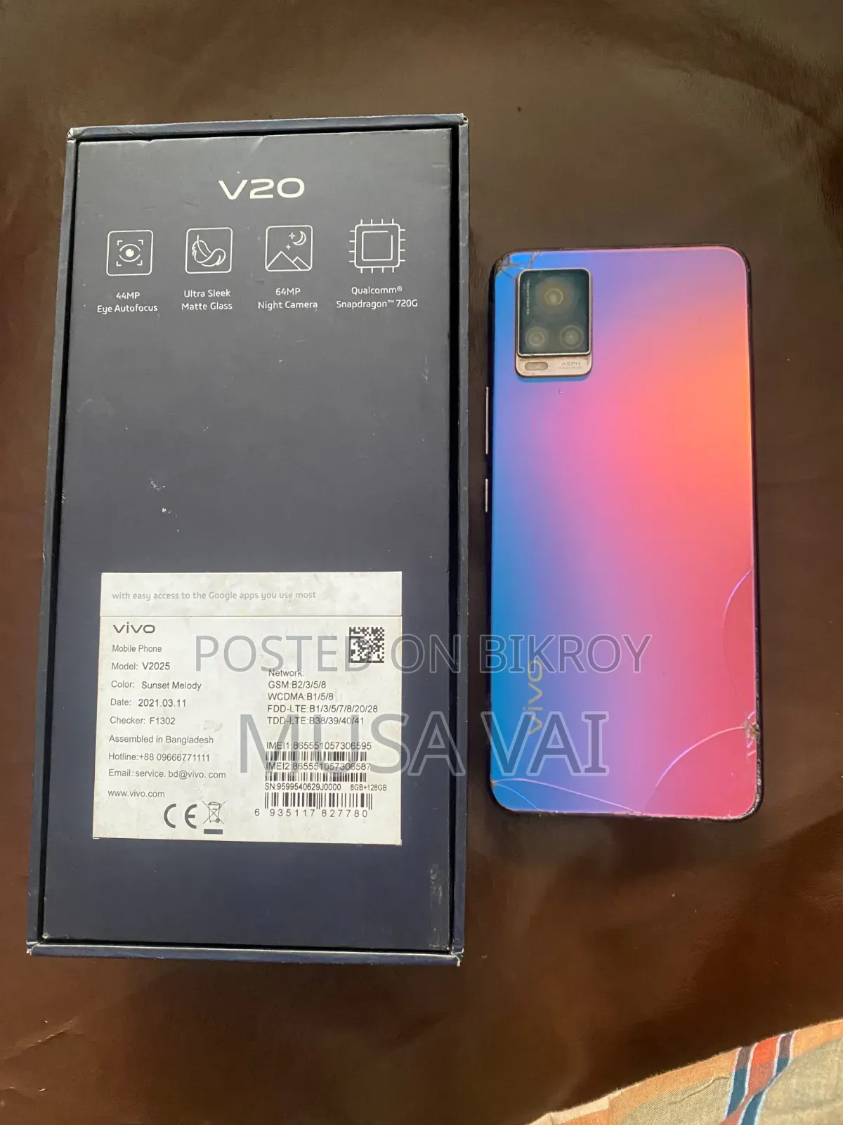 Vivo V20 128 GB Graphite