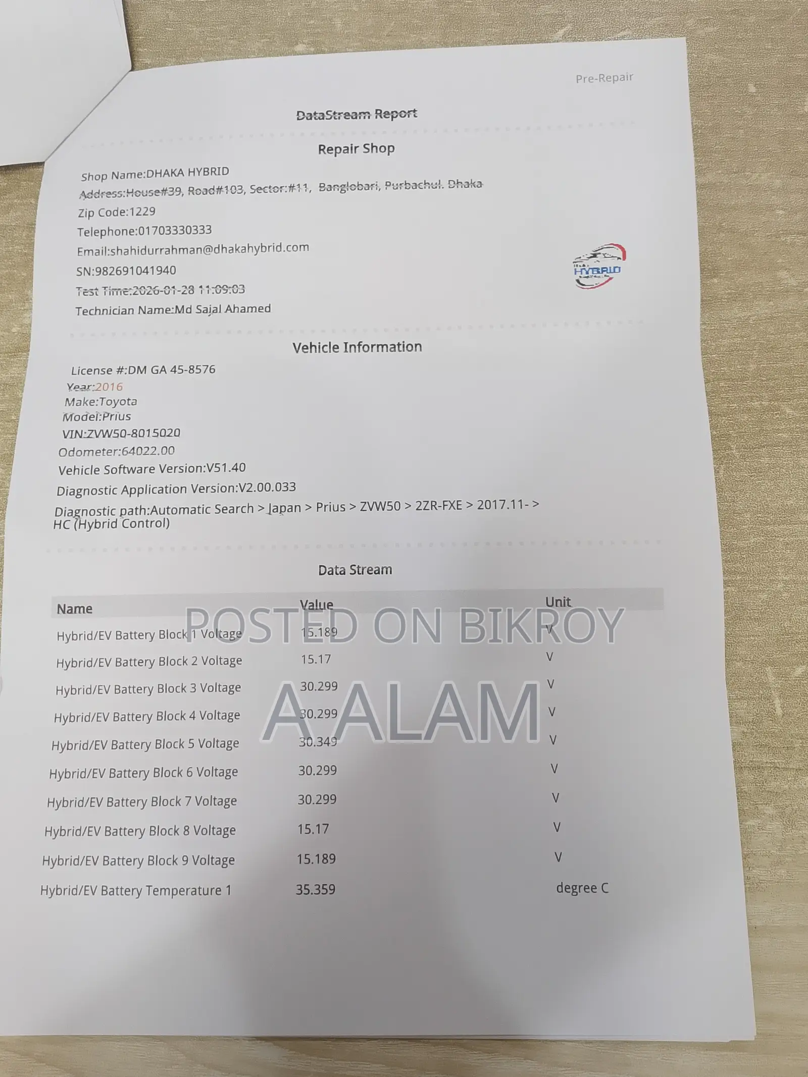 Toyota Prius 4-Door Hatchback (1.8L 4-Cylinder Gas/Electric Hybrid CVT) 2016