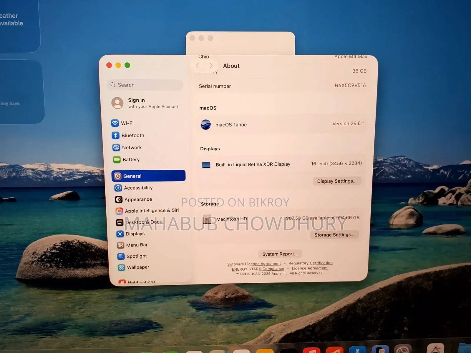 Laptop Apple MacBook 64GB SSD 4TB