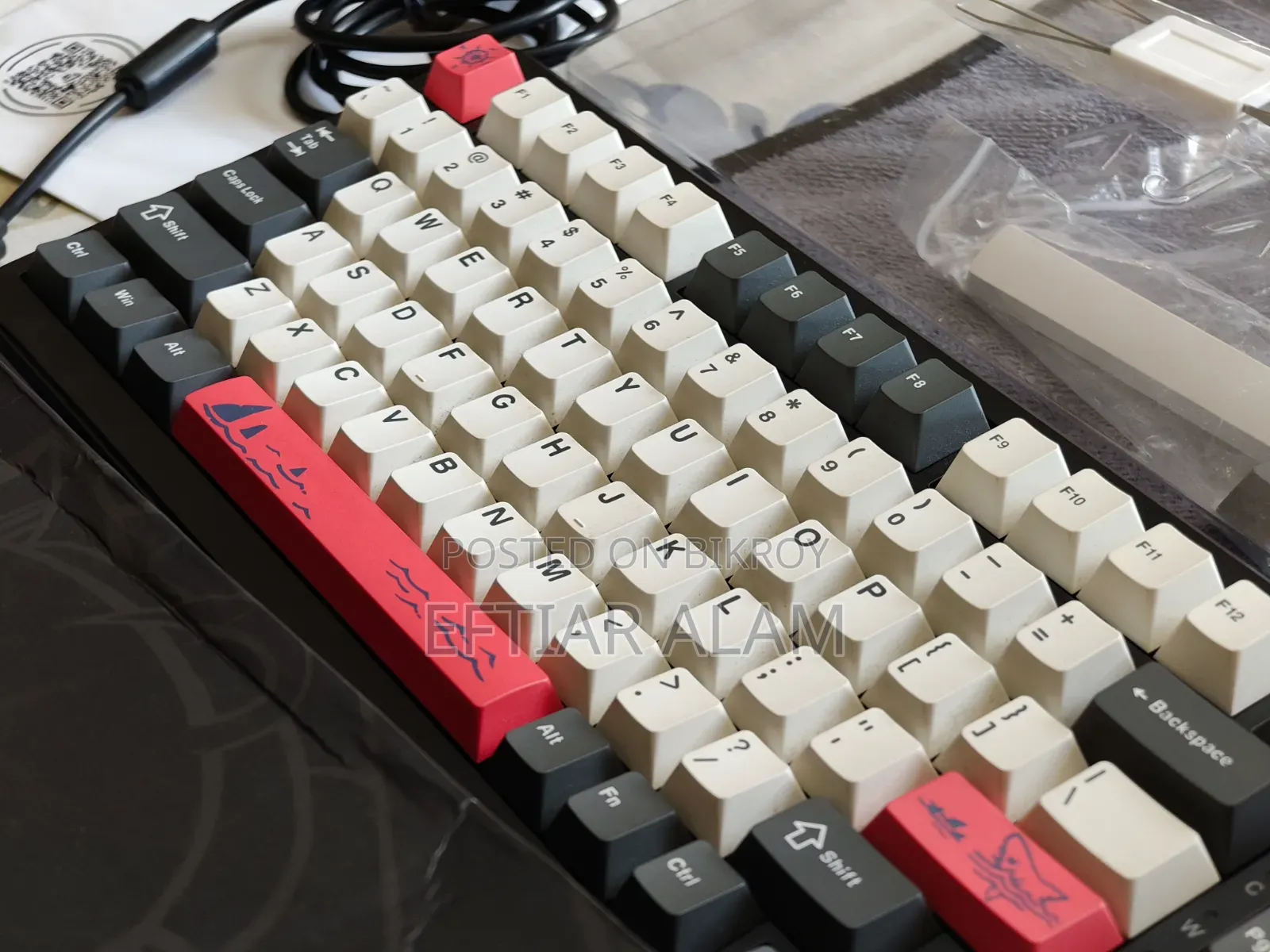 Ajazz AK820 Max Plus Black Shark Red Tri-Mode 75% Backlit RGB