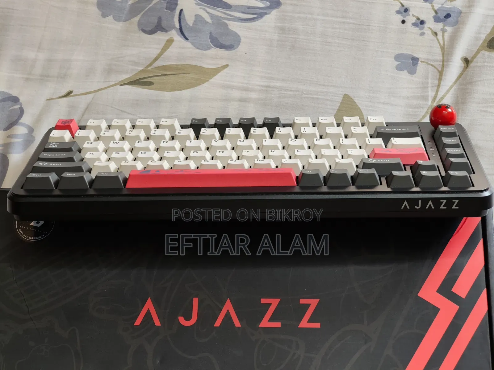 Ajazz AK820 Max Plus Black Shark Red Tri-Mode 75% Backlit RGB