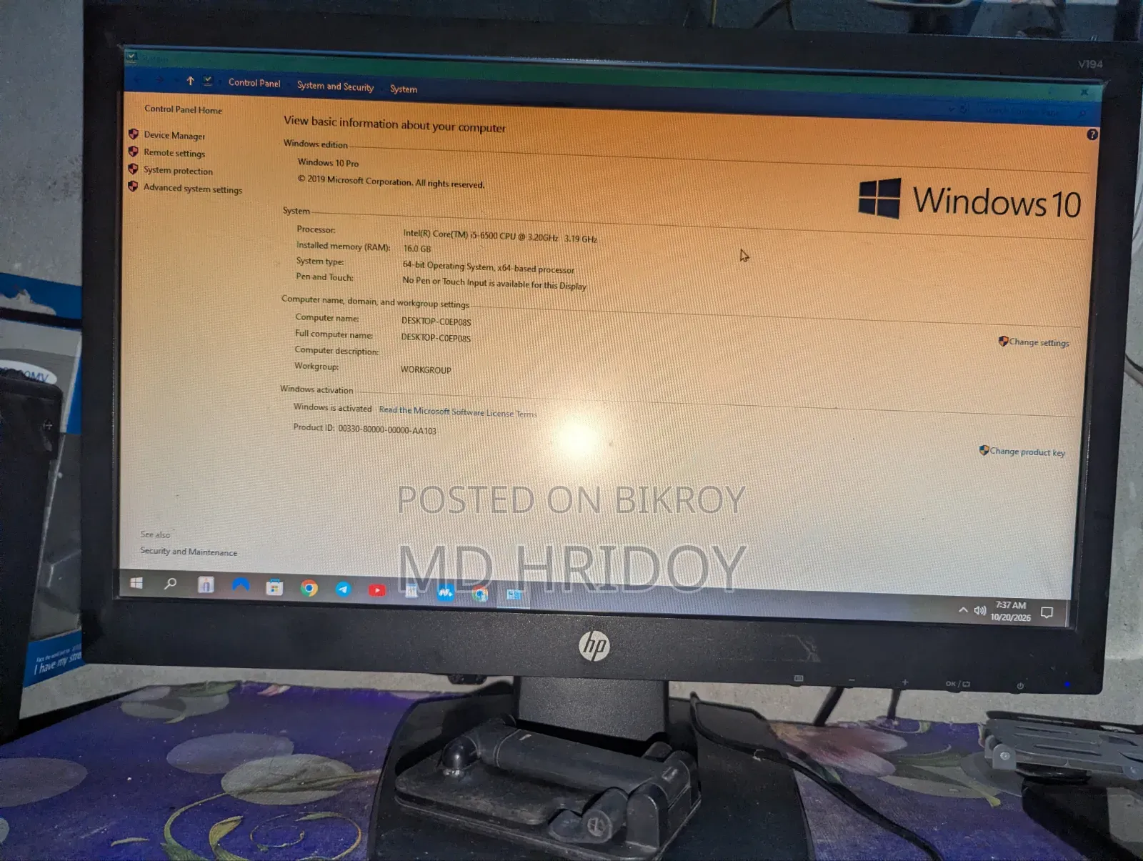 Desktop Computer 16GB Intel Core i5 HDD+SSD 500GB