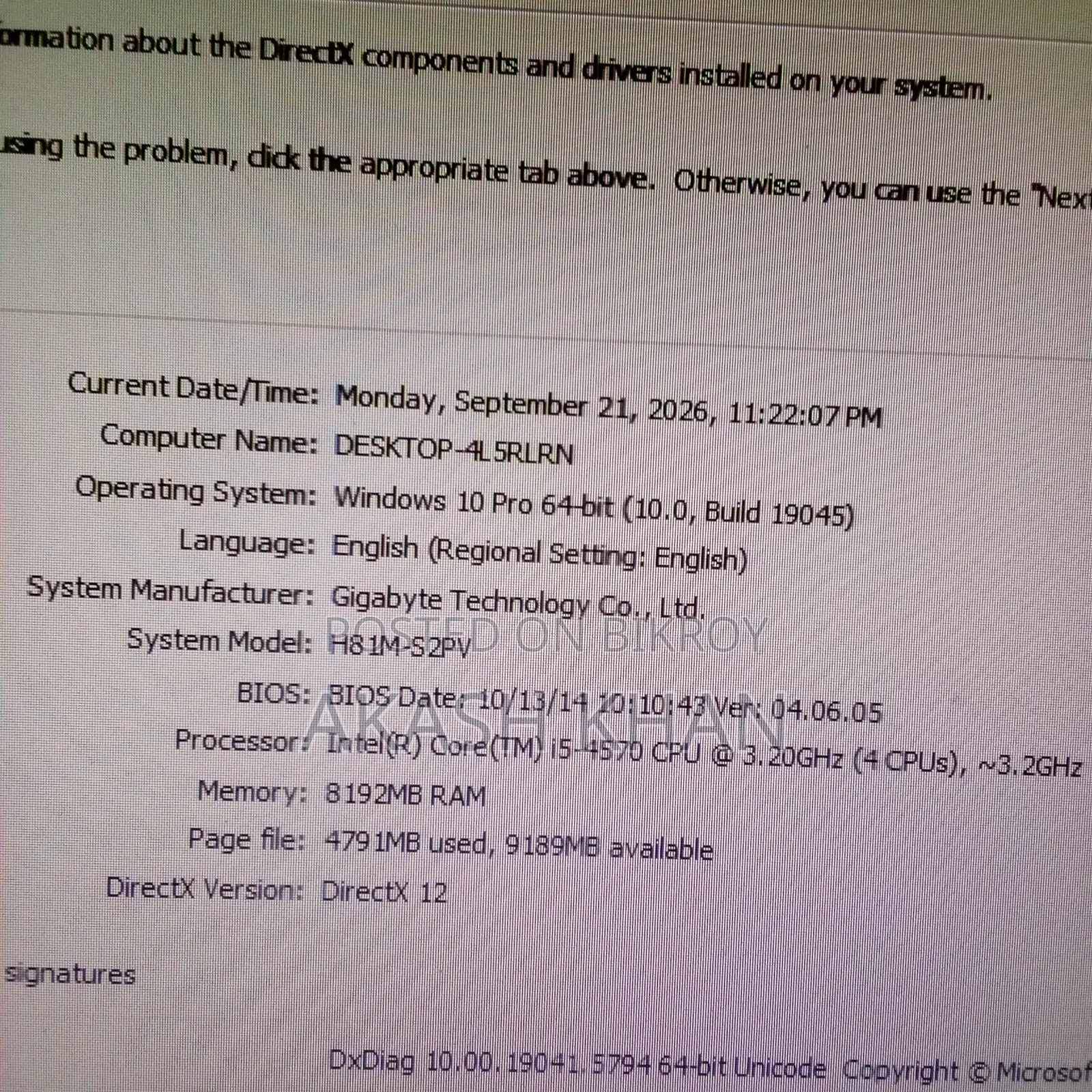 Desktop Computer 8GB Intel Core i5 SSD 128GB