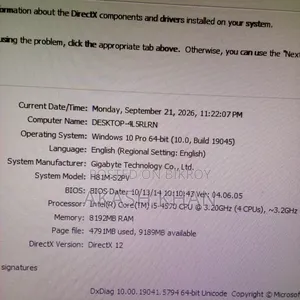 Desktop Computer 8GB Intel Core i5 SSD 128GB