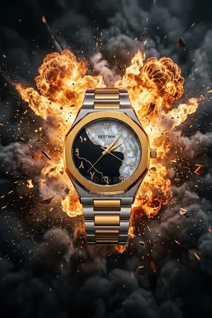 Luxury Men's Watch. Arabic Dial. Stainless Steel Body.