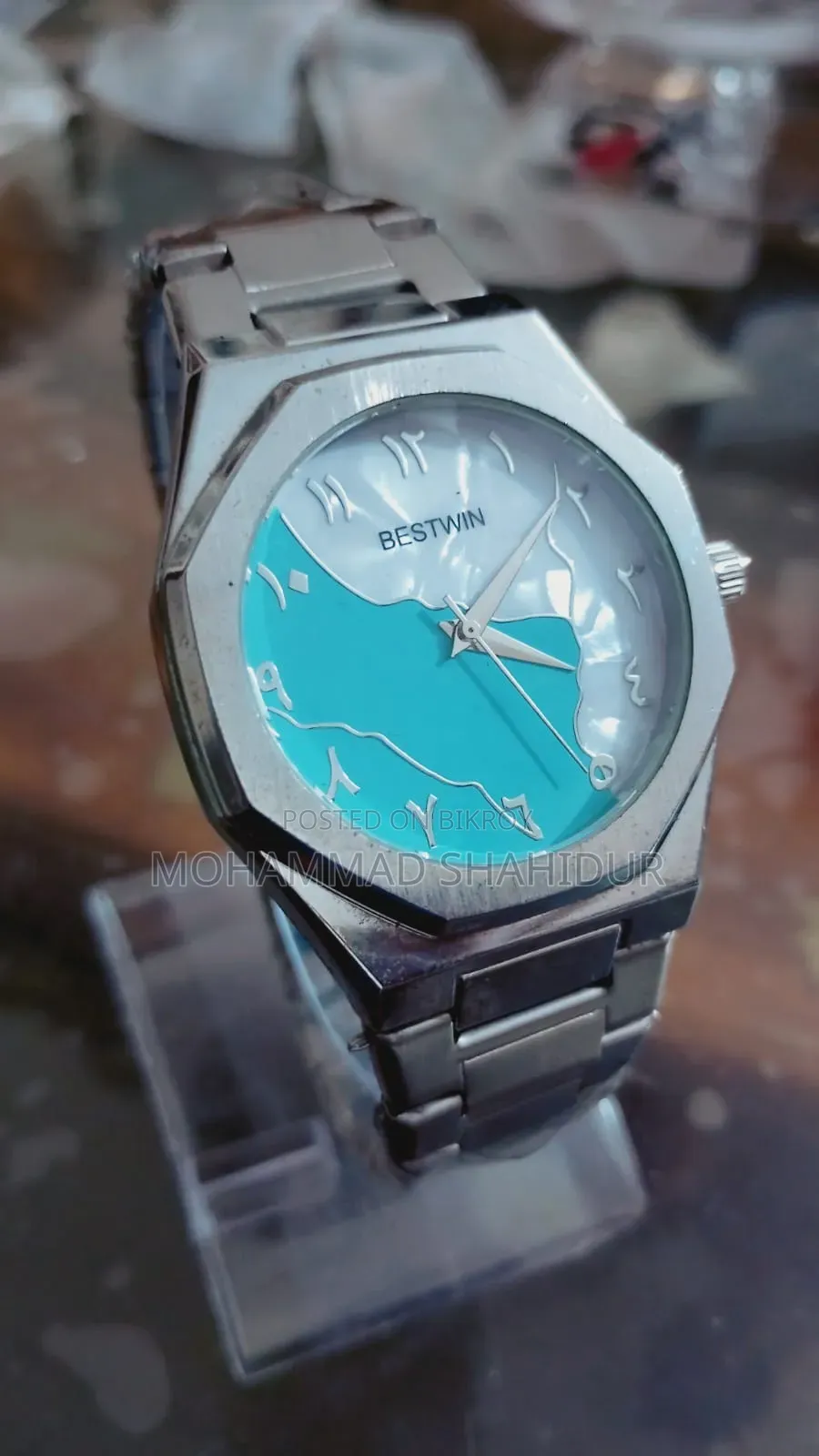 Luxury Men's Watch. Arabic Dial. Stainless Steel Body.