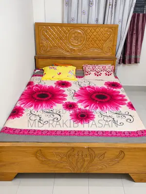Wooden design bed and wardrobe for sale