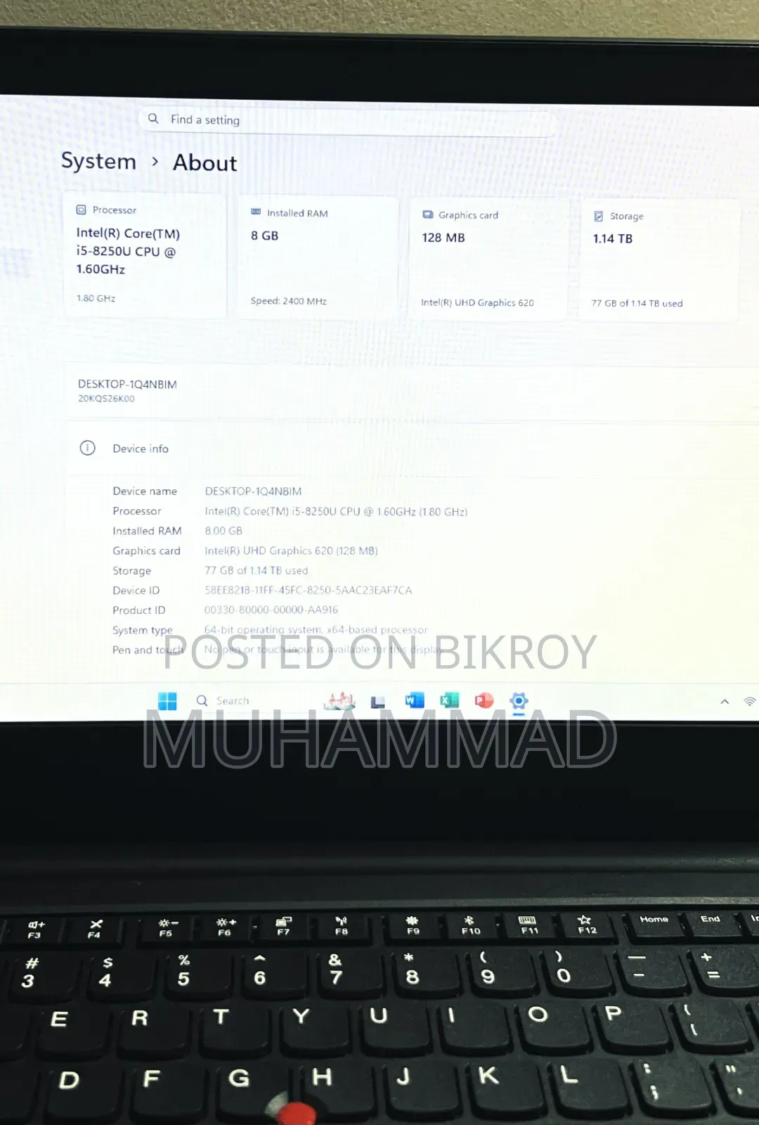 Laptop Lenovo ThinkPad E480 8GB Intel Core i5 HDD+SSD 1T
