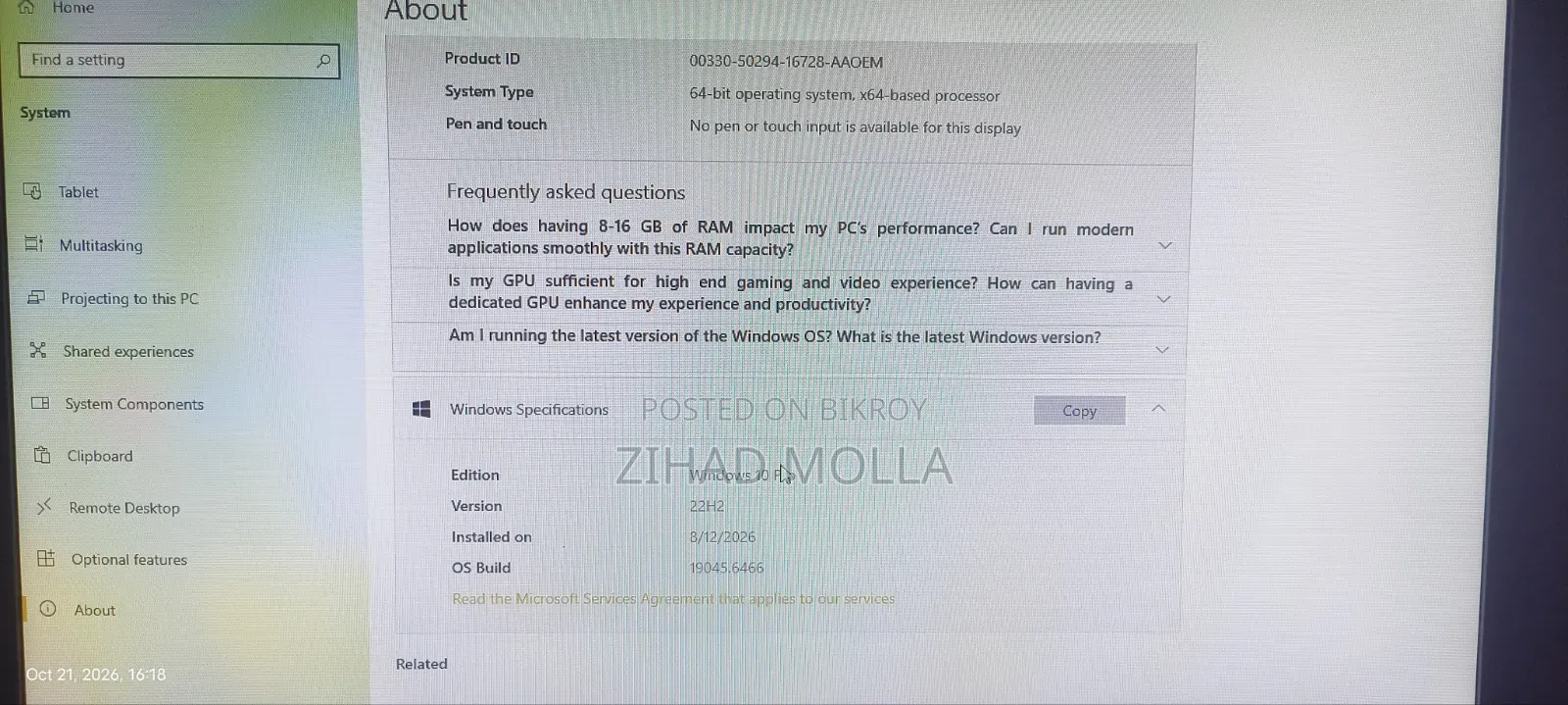 Desktop Computer 8GB Intel Core i5 SSD 128GB