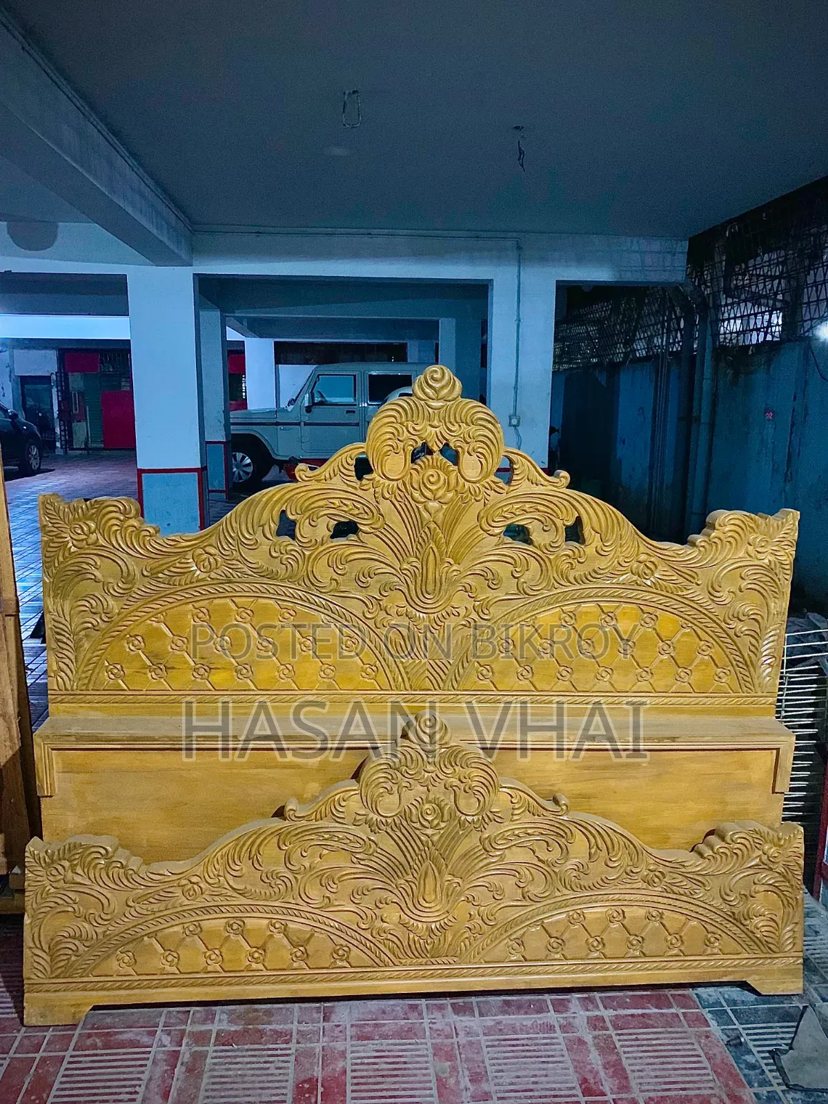 Original Local Teak Wood Bed 6/7 Feet for Sale