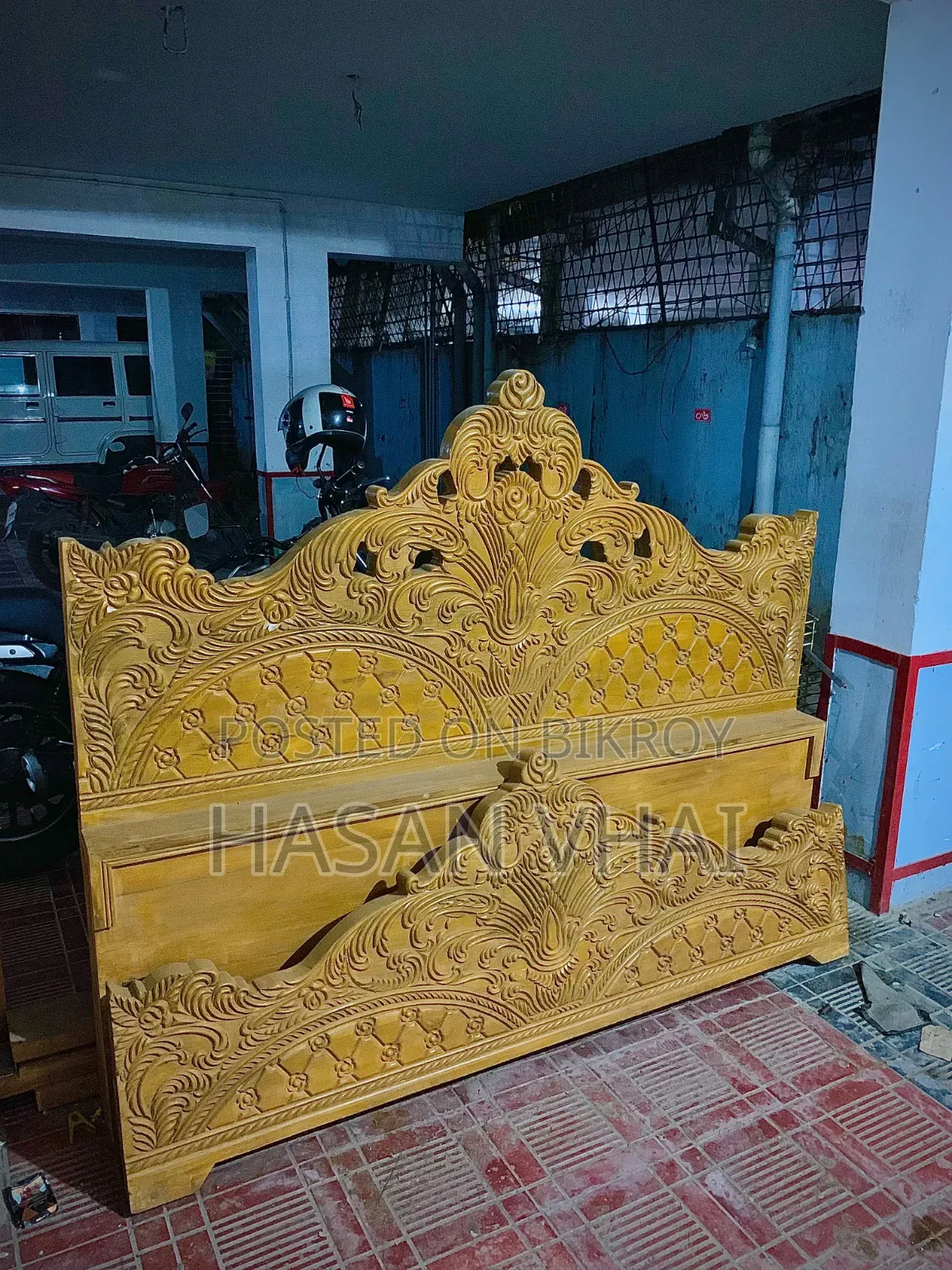 Original Local Teak Wood Bed 6/7 Feet for Sale