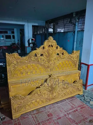 Original Local Teak Wood Bed 6/7 Feet for Sale