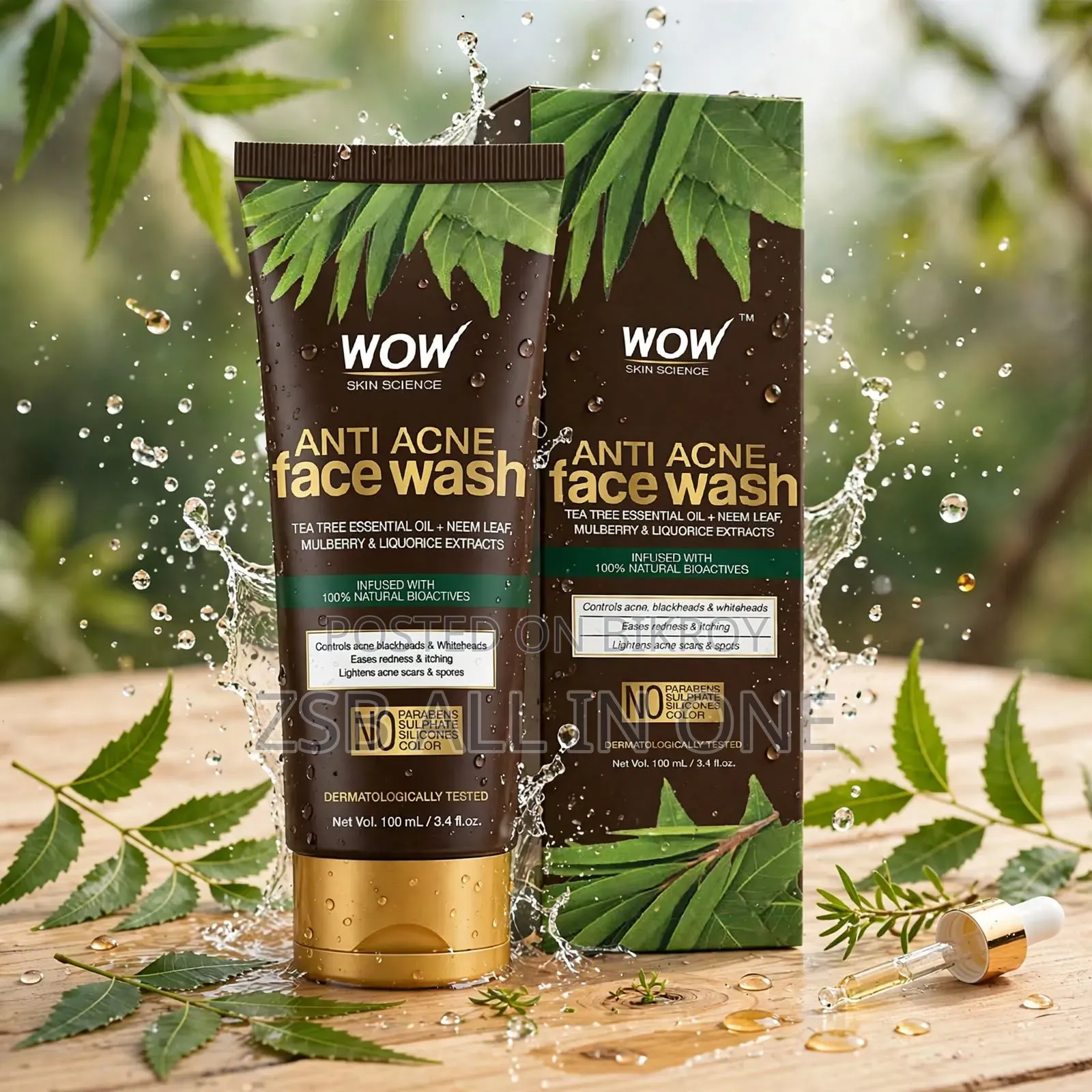 WOW Skin Science Anti-Acne Face Wash With Tea Tree & Neem, 100 Ml