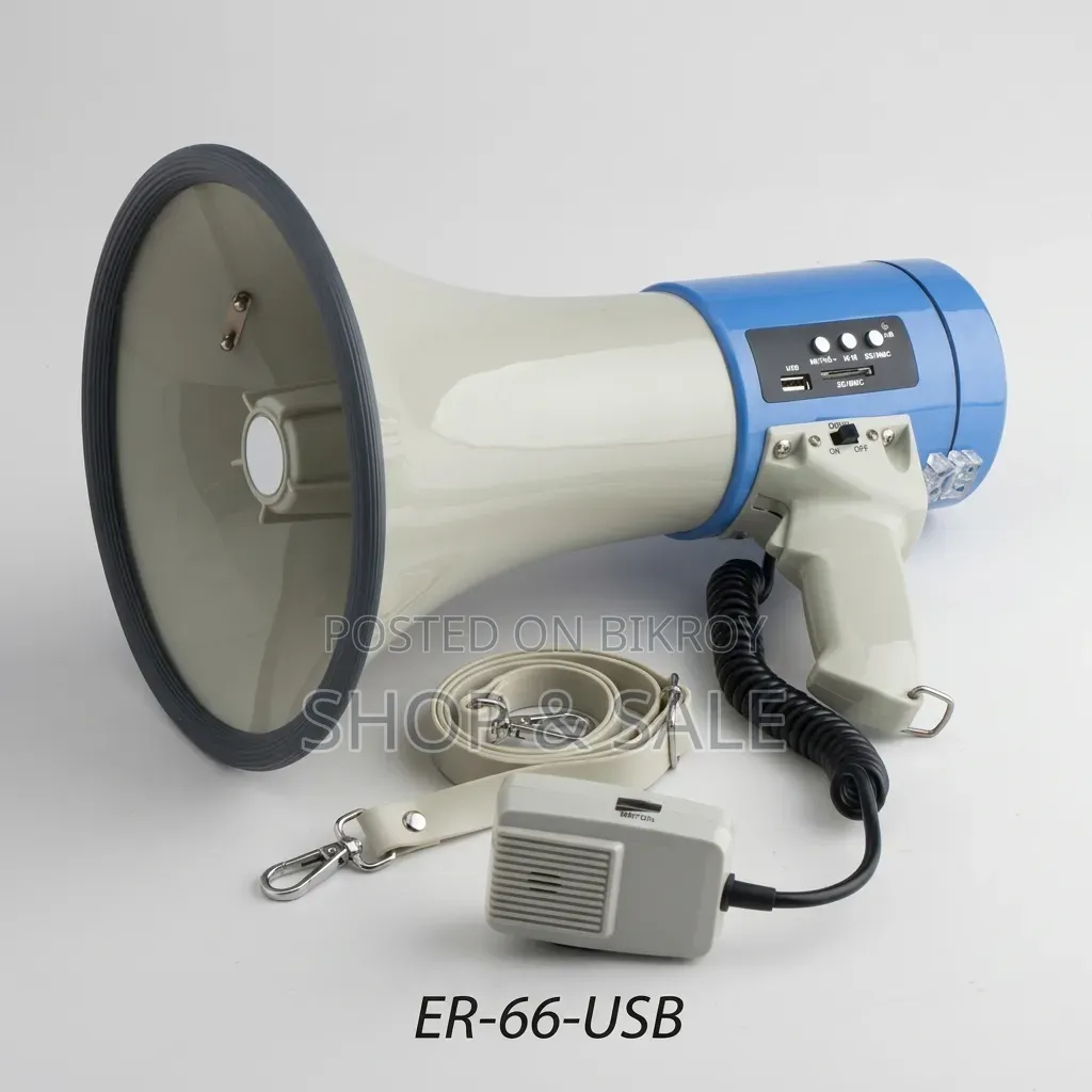 Power Megaphones (Hand Mike) Show ER-66 USB Series With Recording