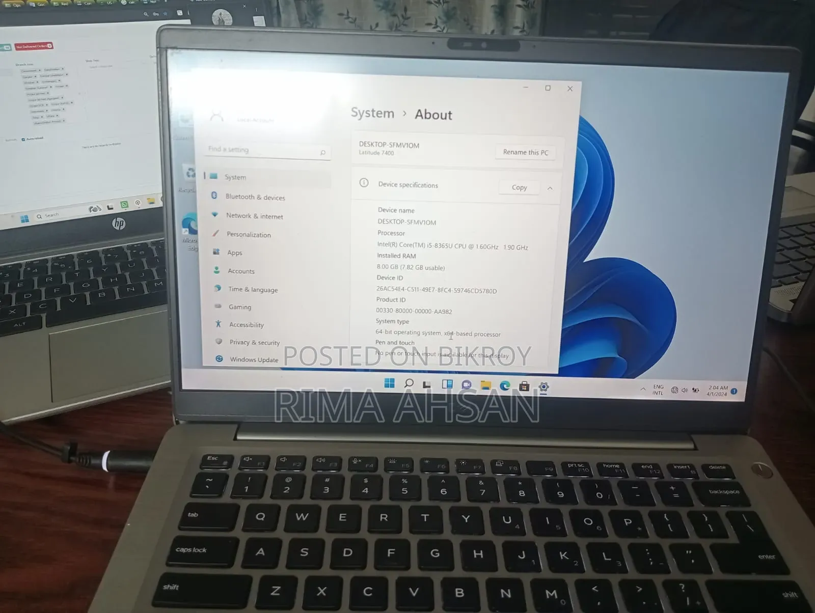 Laptop Dell Latitude 7400 8GB Intel Core i5 SSD 256GB