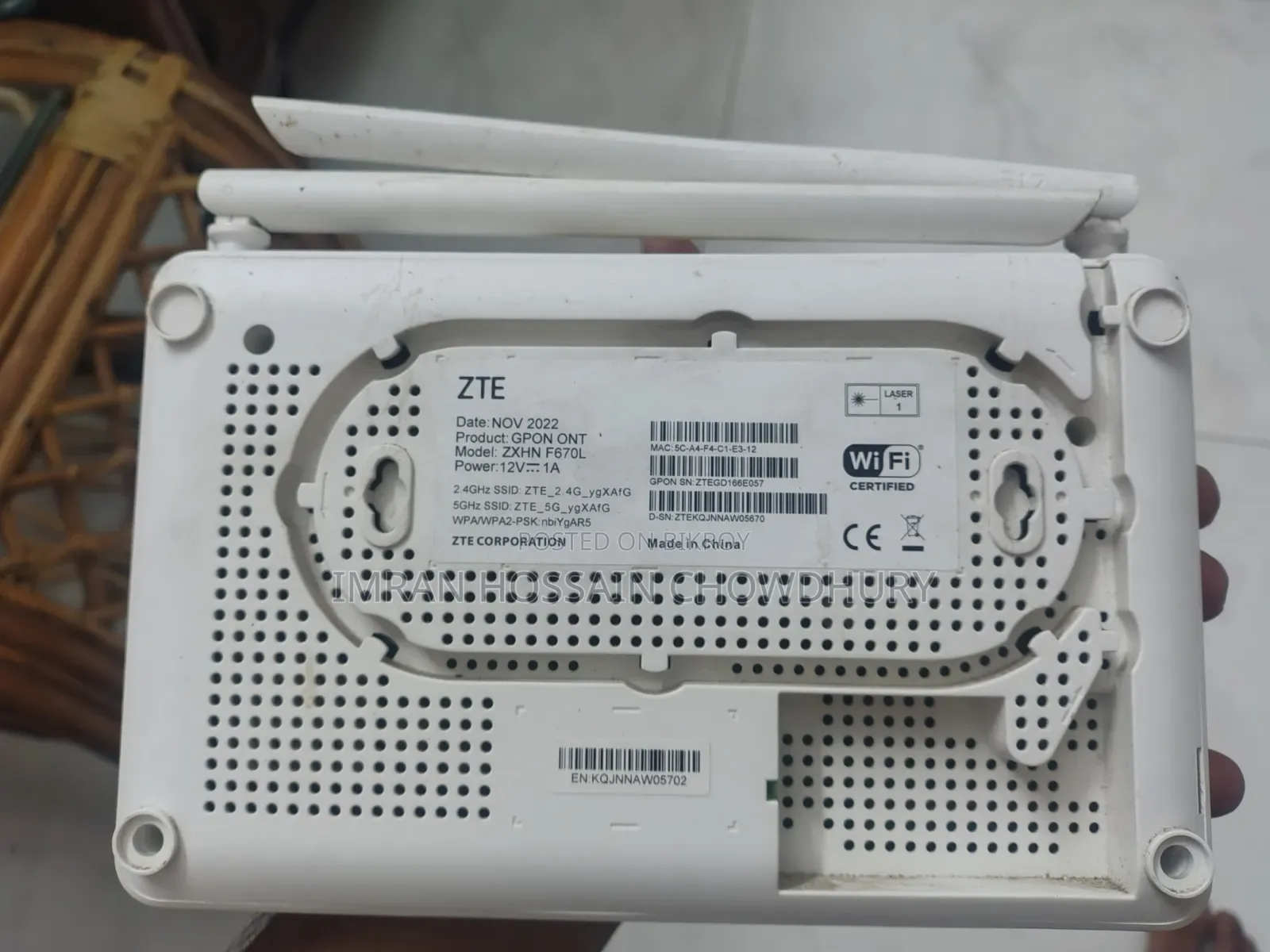 ZTE Dual Band GPON WiFi Router