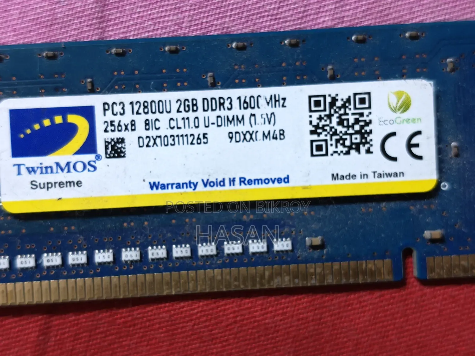 2GB DDR3 1600MHz Desktop Ram
