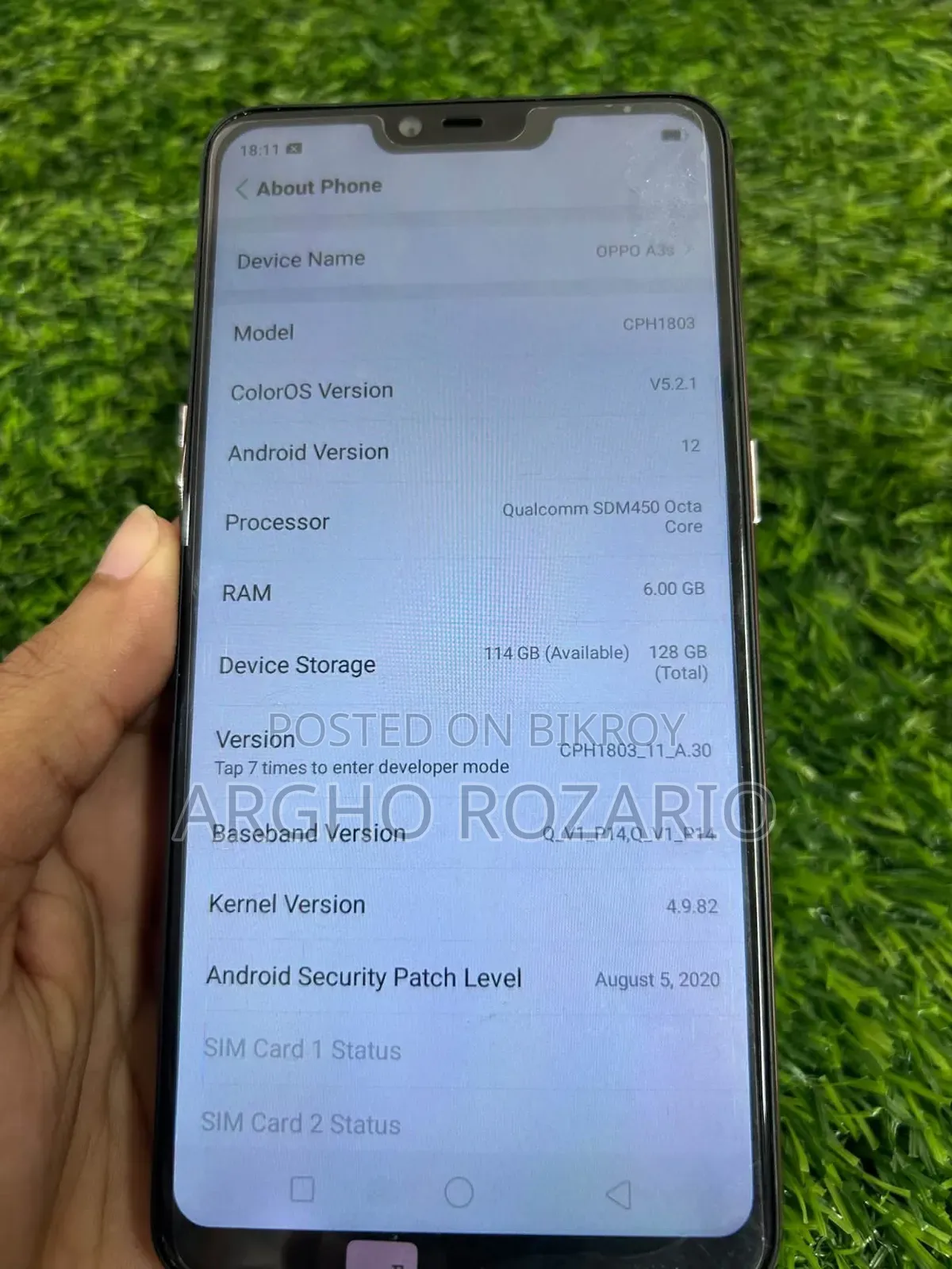 ওপ্পো এ৩এস ৬৪ জিবি গোল্ড
