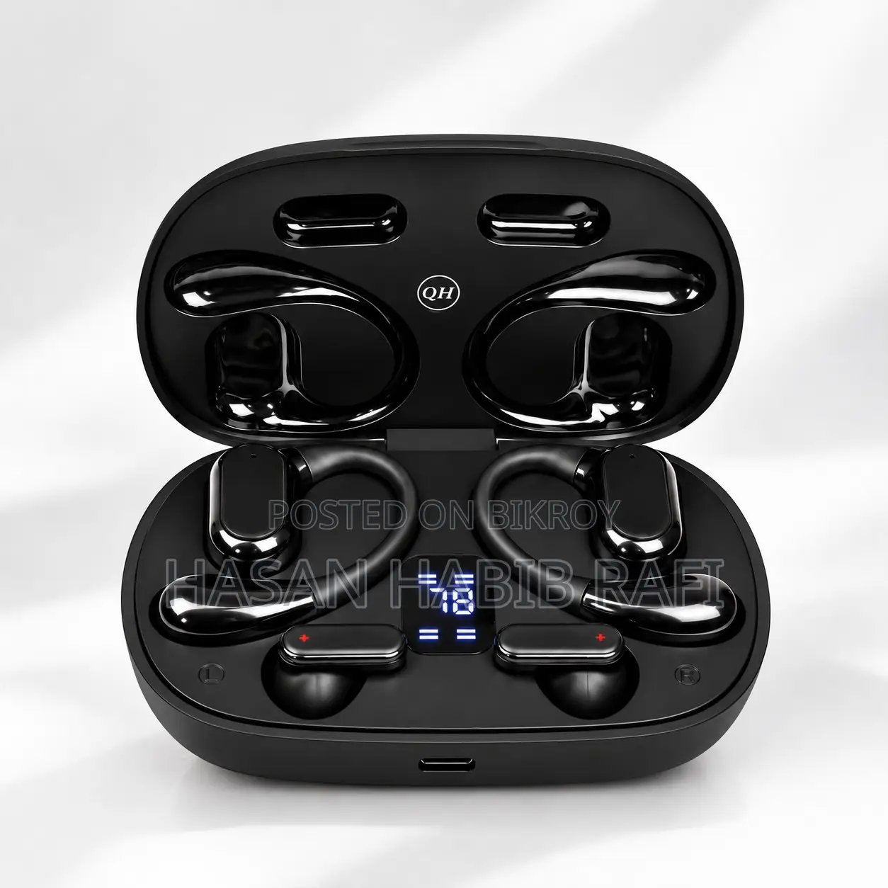 Q25 2-in-1 Couple Soft Ear Hooks Wireless Earbuds