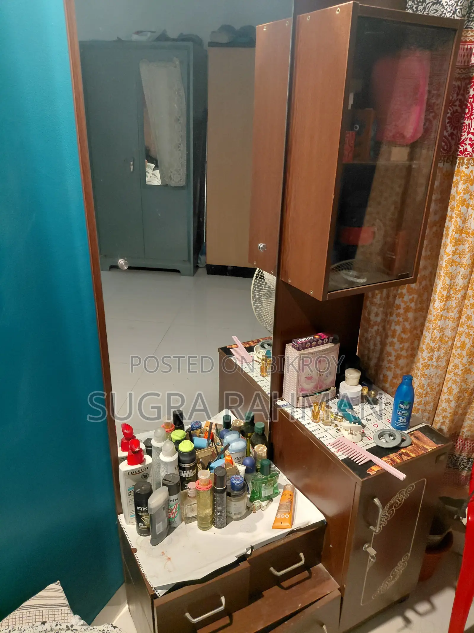 Showcase and study table, almirah will be sold
