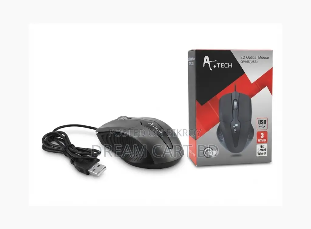 A.Tech Ergonomic 3D Optical RGB Wired Gaming Mouse