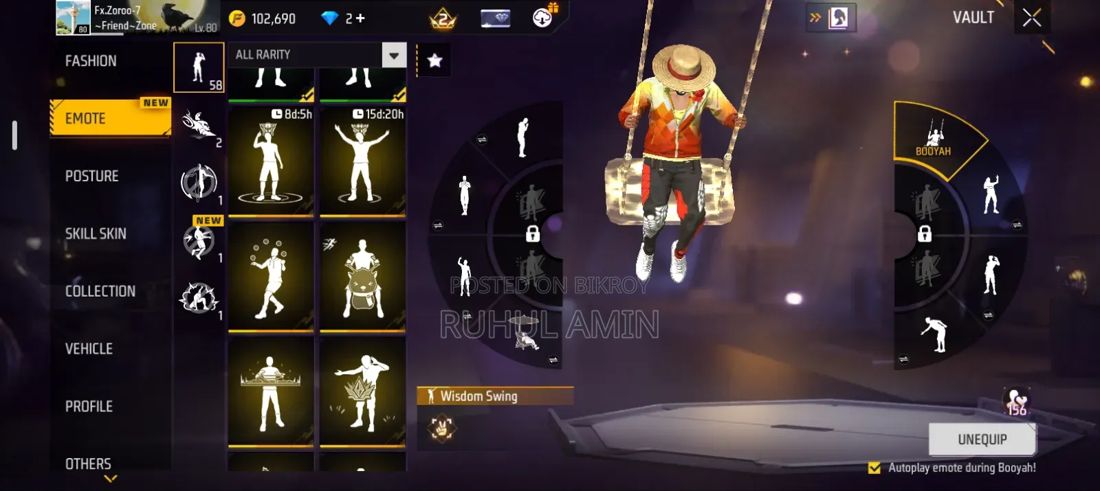 Free Fire ID Sell Level: 80