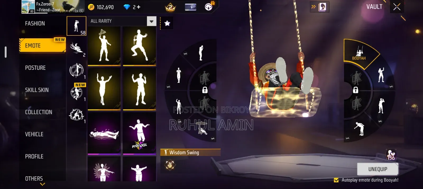 Free Fire ID Sell Level: 80