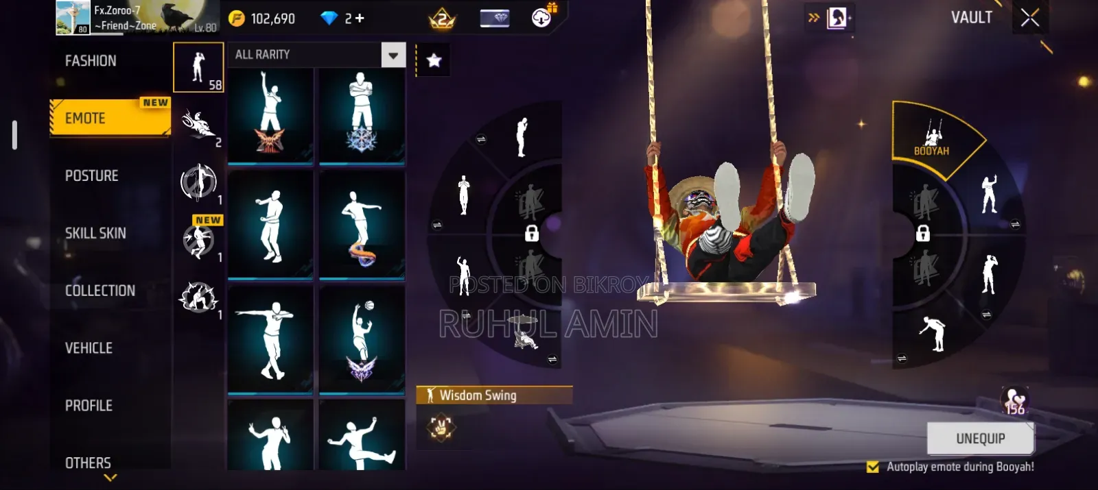 Free Fire ID Sell Level: 80