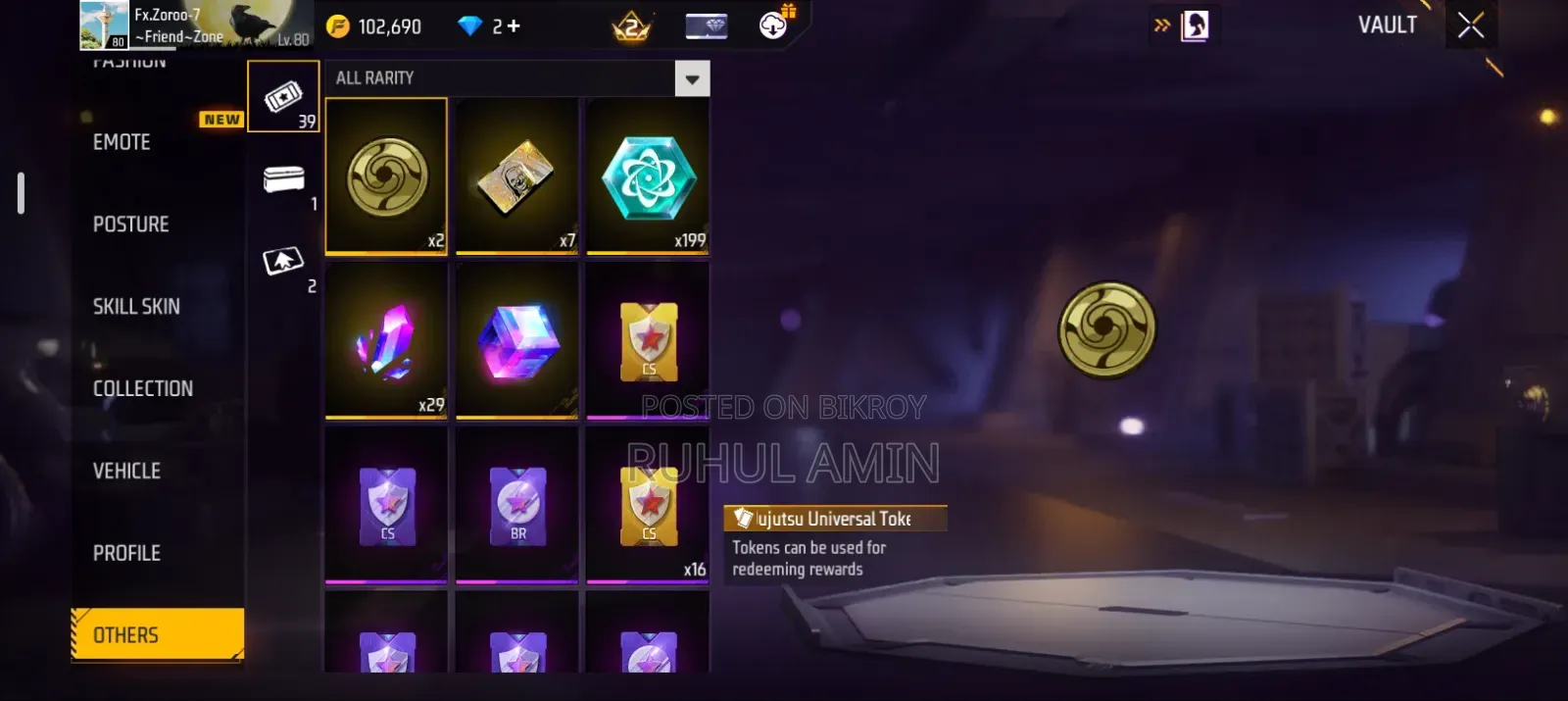 Free Fire ID Sell Level: 80