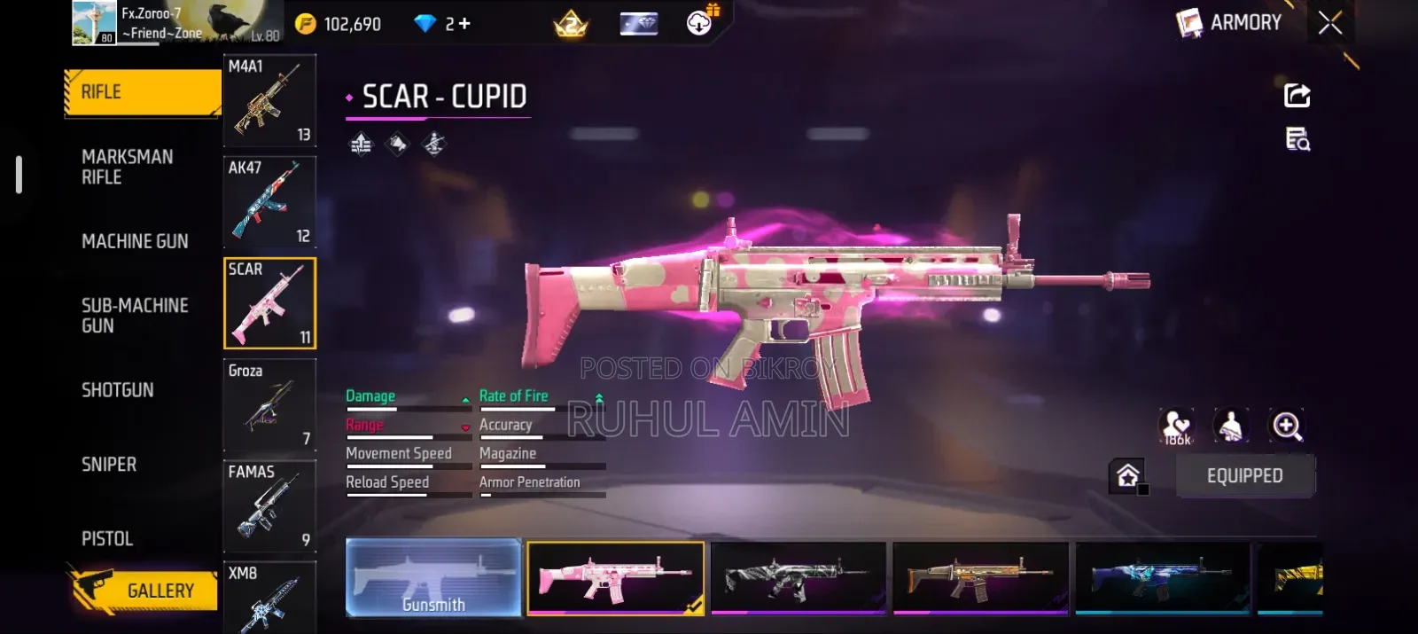 Free Fire ID Sell Level: 80