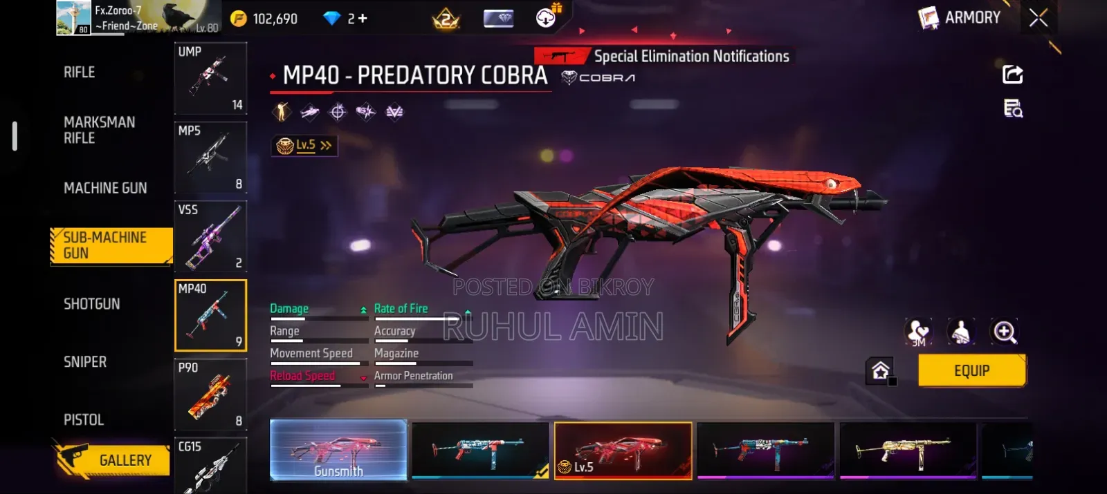 Free Fire ID Sell Level: 80