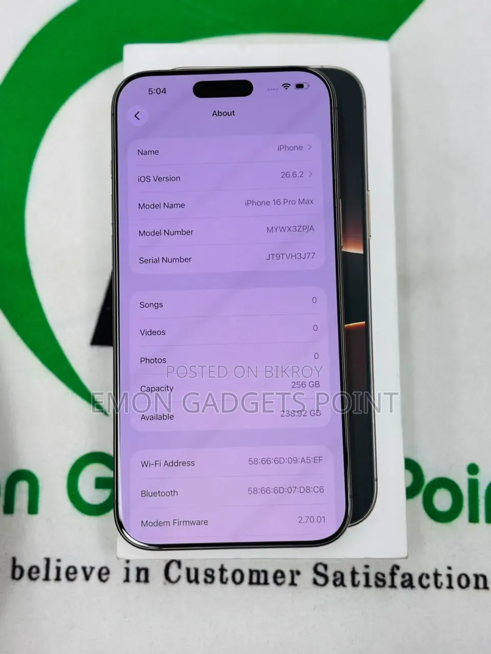 Apple iPhone 16 Pro Max 256 GB White