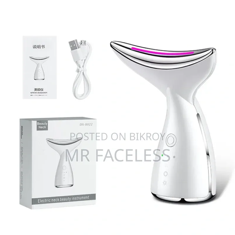 EMS Microcurrent Neck Face Beauty Device With 3 Colors LED Photon Therapy