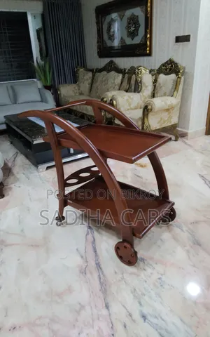Brand New Wooden Trolley With Cupholder