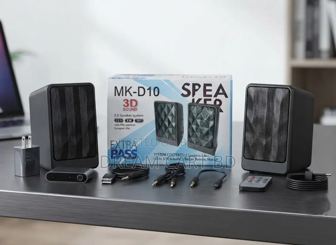 MK-D10 USB Powered 3D Sound Portable Speaker With Extra Bass
