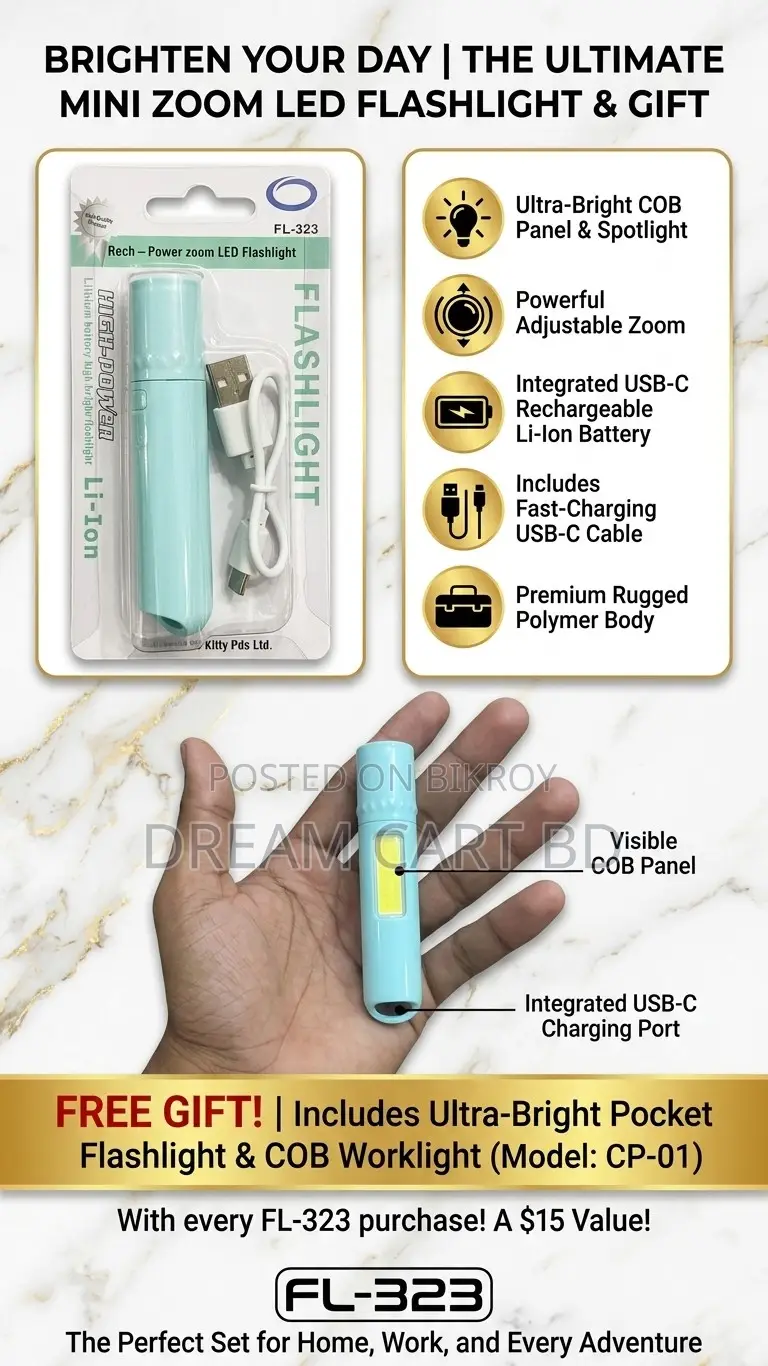 Powerful Long Range Rechargeable LED Torch Light
