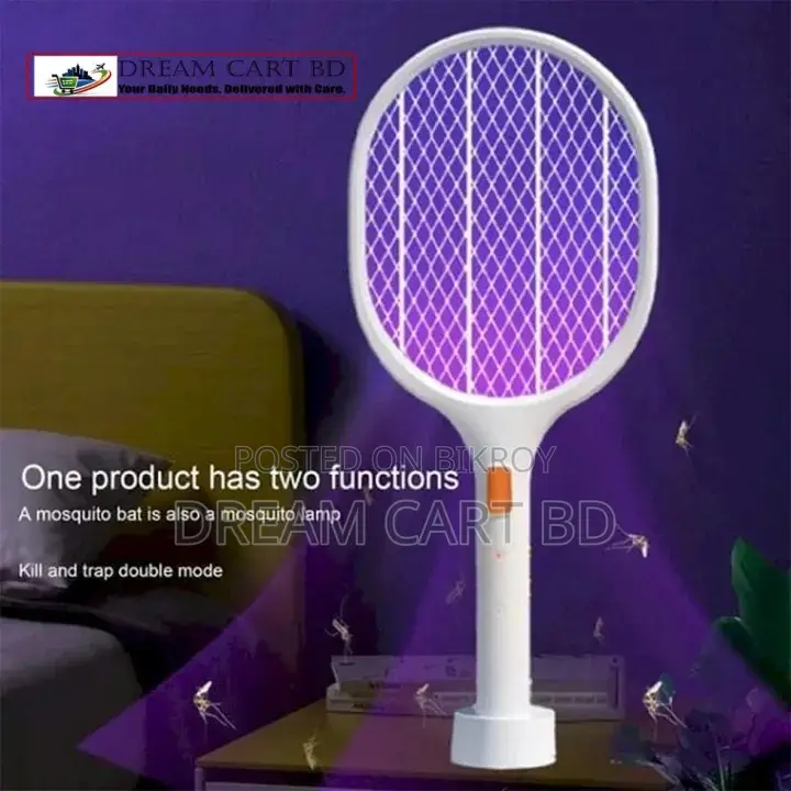 2-in-1 Rechargeable Electric Mosquito Swatter & UV Trap Lamp