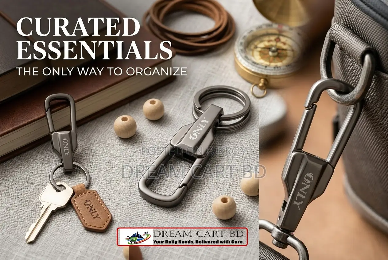 ONLY Metal Carabiner Key Chain Set Dual Ring Car & Bike Keyring