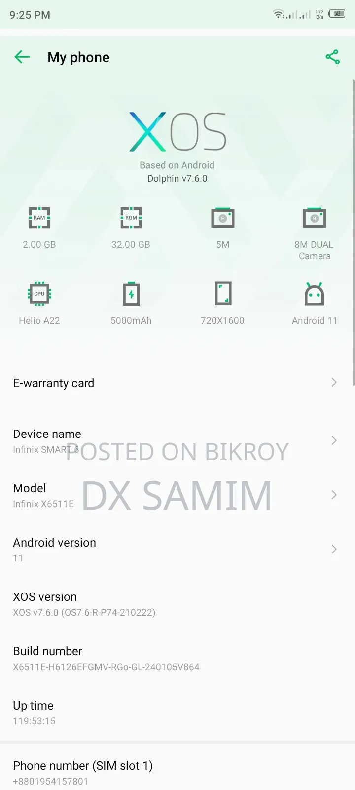 Infinix Smart 6 32 GB Green