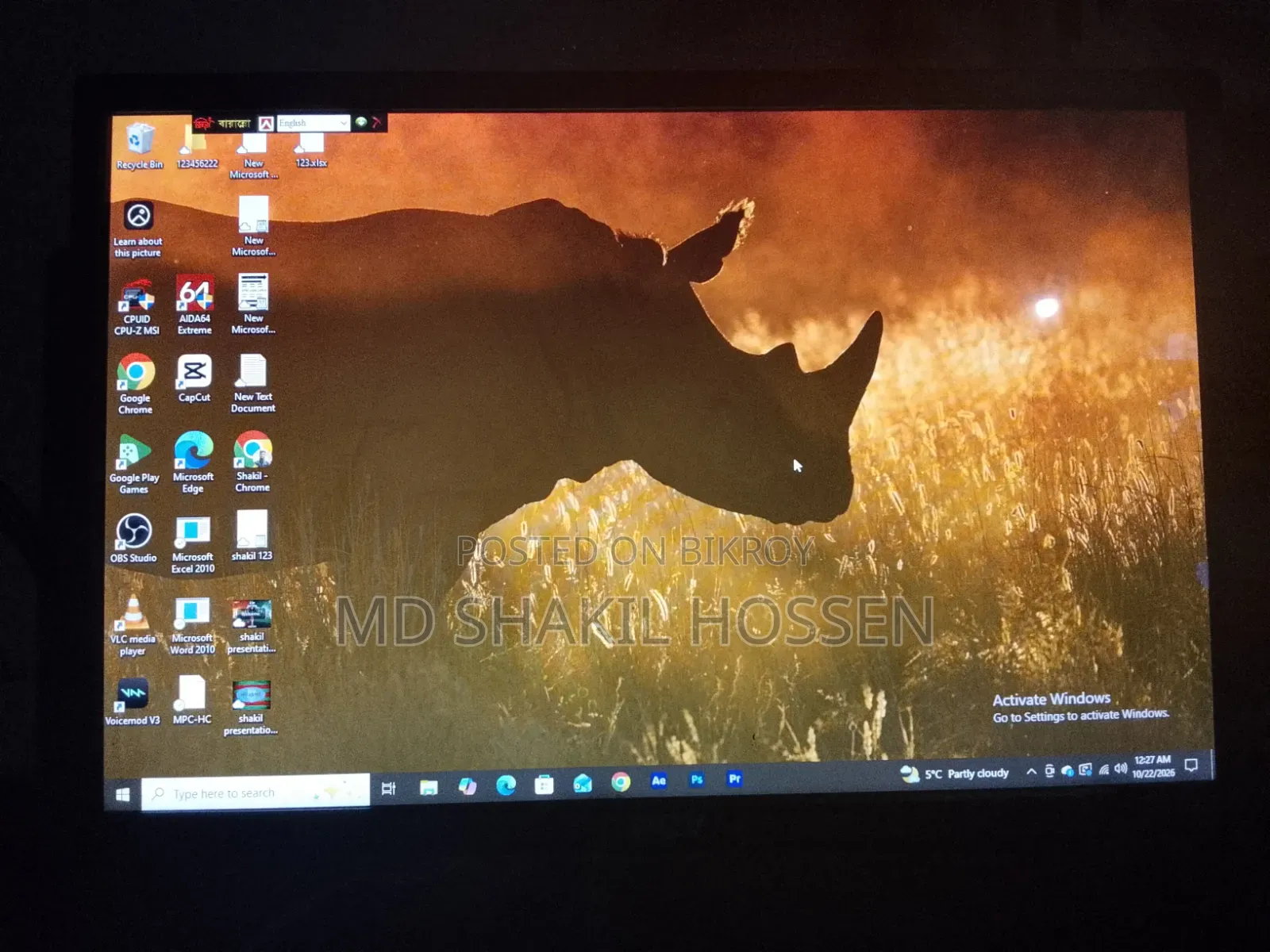 Desktop Computer MSI model 8GB AMD Ryzen 5 SSD 256GB