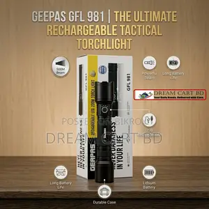 Geapas GFL-031 Rechargeable LED Zoom Torch Light With COB Side Light