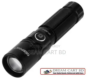 Geapas GFL-031 Rechargeable LED Zoom Torch Light With COB Side Light
