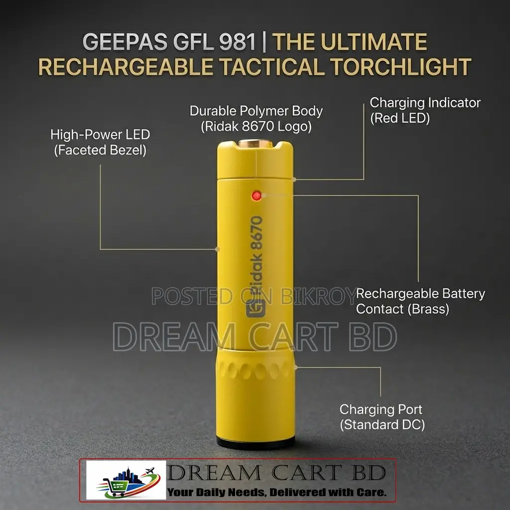 Ridak SD-8670 Rechargeable Long Range LED Flashlight Torch