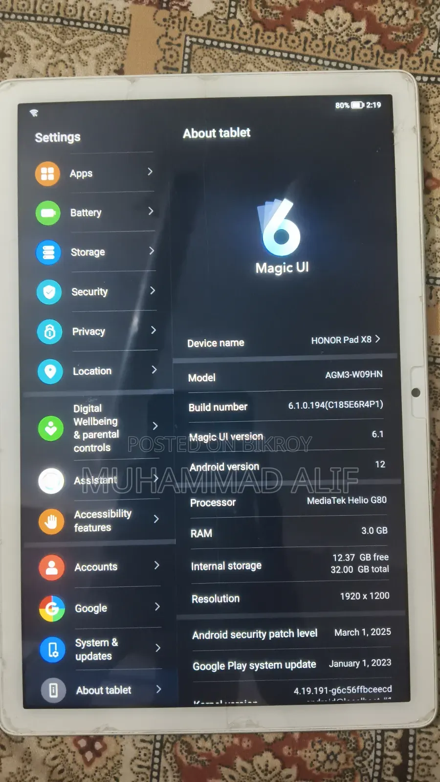 Honor Pad X8 32 GB Blue